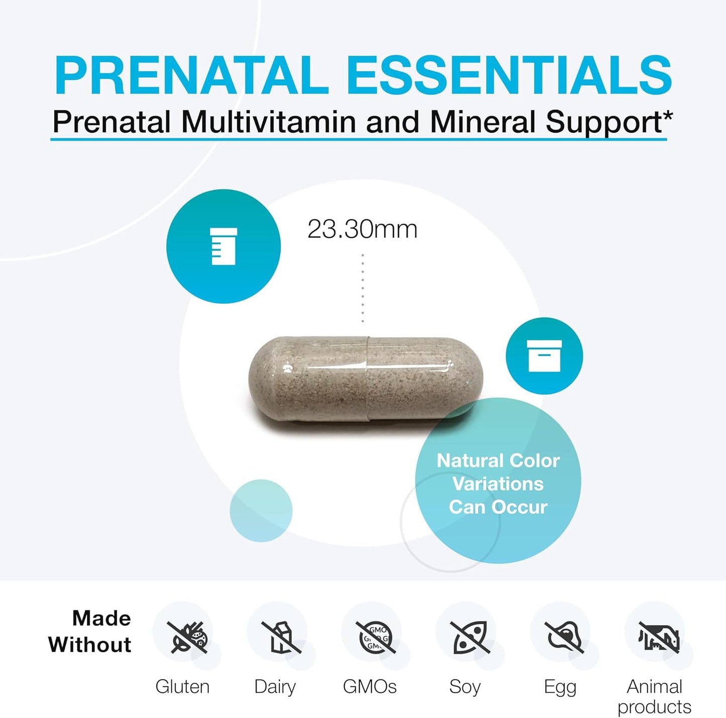 XYMOGEN Prenatal Essentials - Prenatal Multivitamin & Mineral Support - 5-MTHF & Essential Nutrients - Gentle on Stomach - Vegetarian - 150 Capsules - görsel 3
