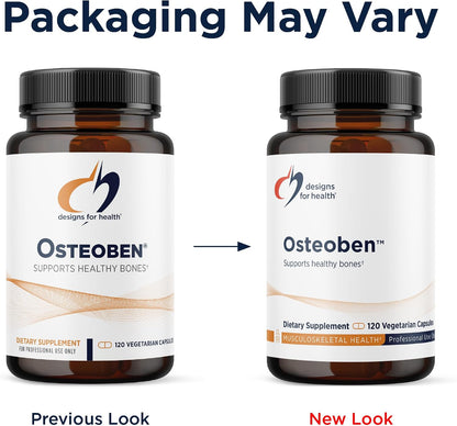 Designs for Health Osteoben - Bone Support Supplement with Soya-Free Genistein Complex - Non-GMO - 120 Capsules