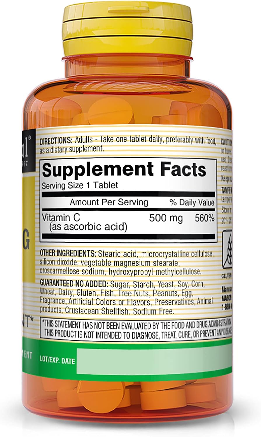 Mason Natural Vitamin C 500 mg, 100 Tablets - görsel 2