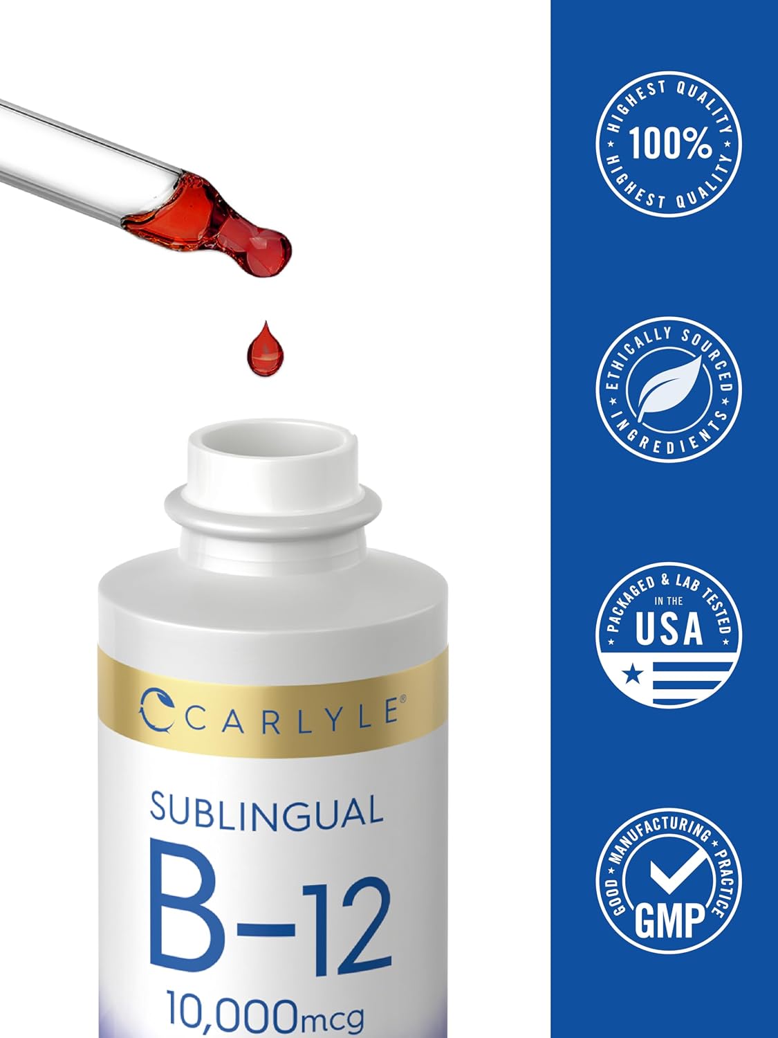 Carlyle Vitamin B12 Sublingual Liquid Drops - 10,000 mcg - 59 ml - görsel 7