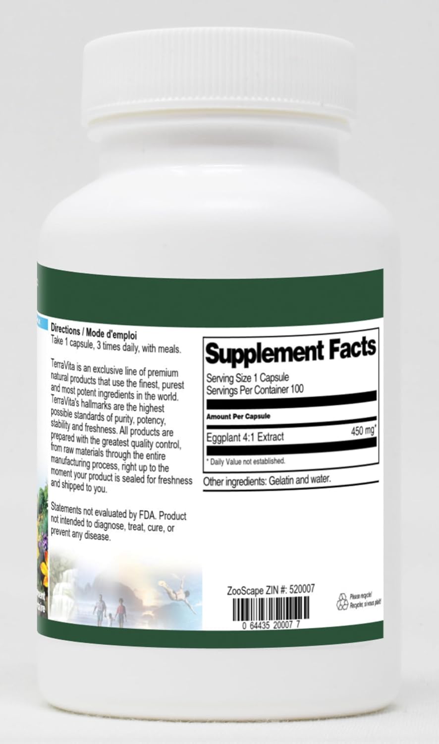 Terravita Eggplant 4:1 Extract 450 mg, 100 Capsules (3 Pack) - görsel 2