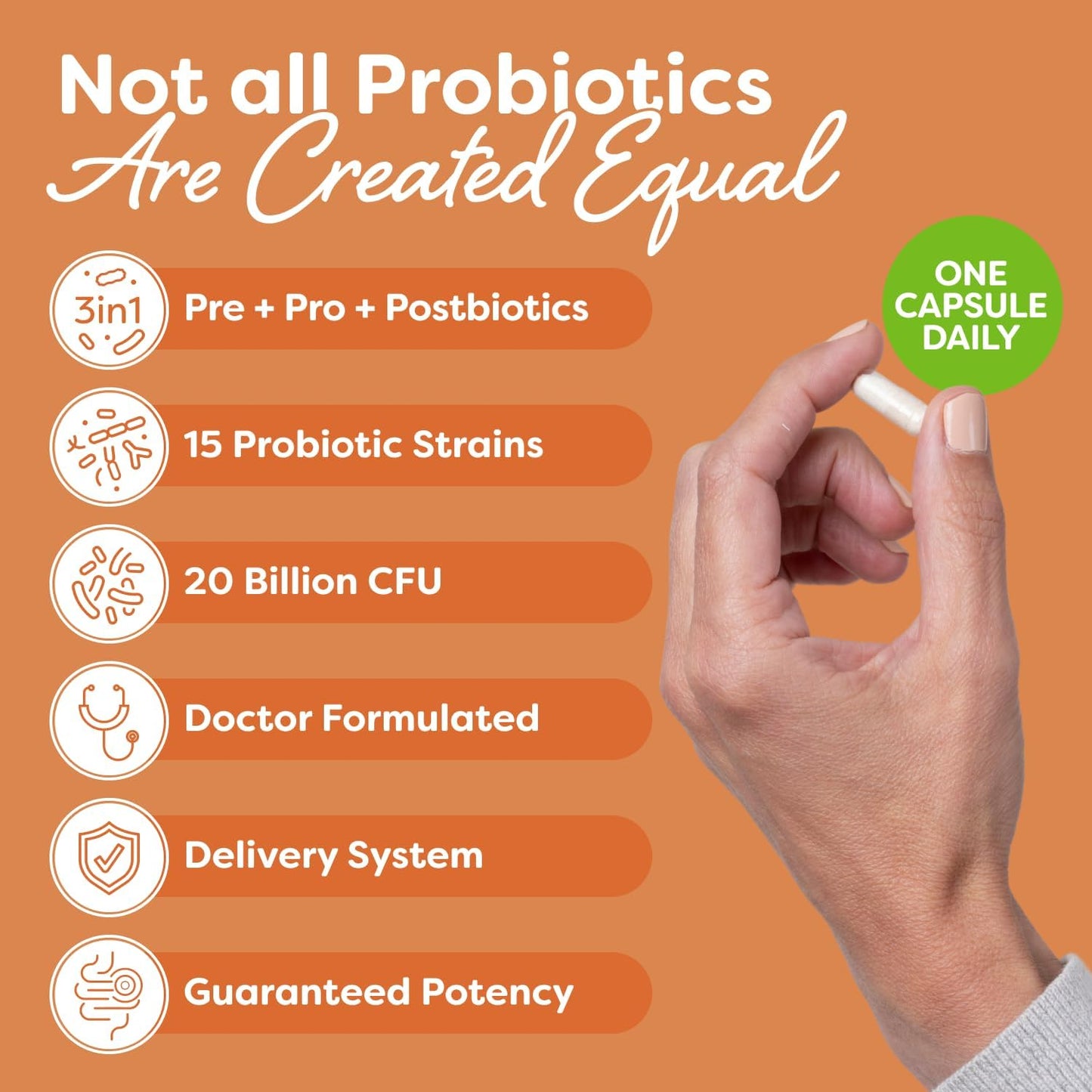 Probulin Total Care Probiotic Supplement - 20 Billion CFU, 30 Capsules - görsel 2