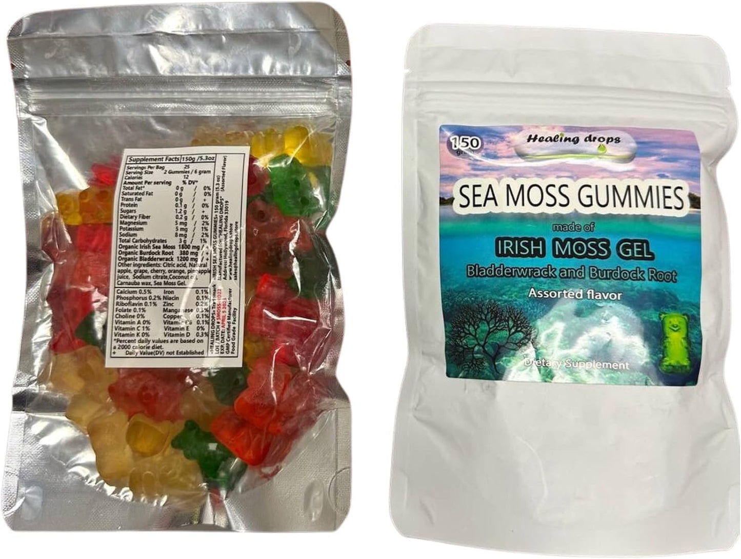 Sea Moss Gummies - Irish Sea Moss with Bladderwrack & Burdock Root - Raw Organic Wildcrafted - Vegan Non-GMO - Immune Support & Detox (Assorted Flavours) - görsel 10