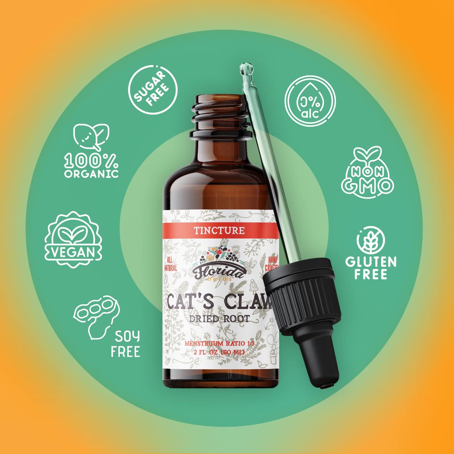 Cat's Claw Tincture, Alcohol-Free Organic Supplement, 60 ml - görsel 4