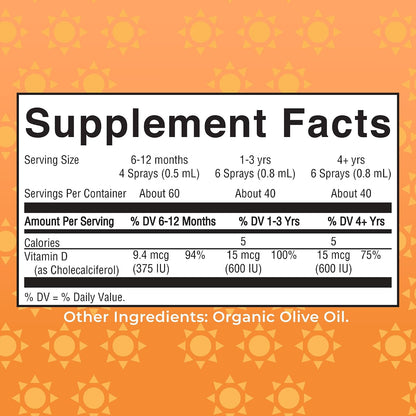 MaryRuth Organics Vegan Vitamin D3 Spray - Certified Organic, Sugar-Free, 30 Servings