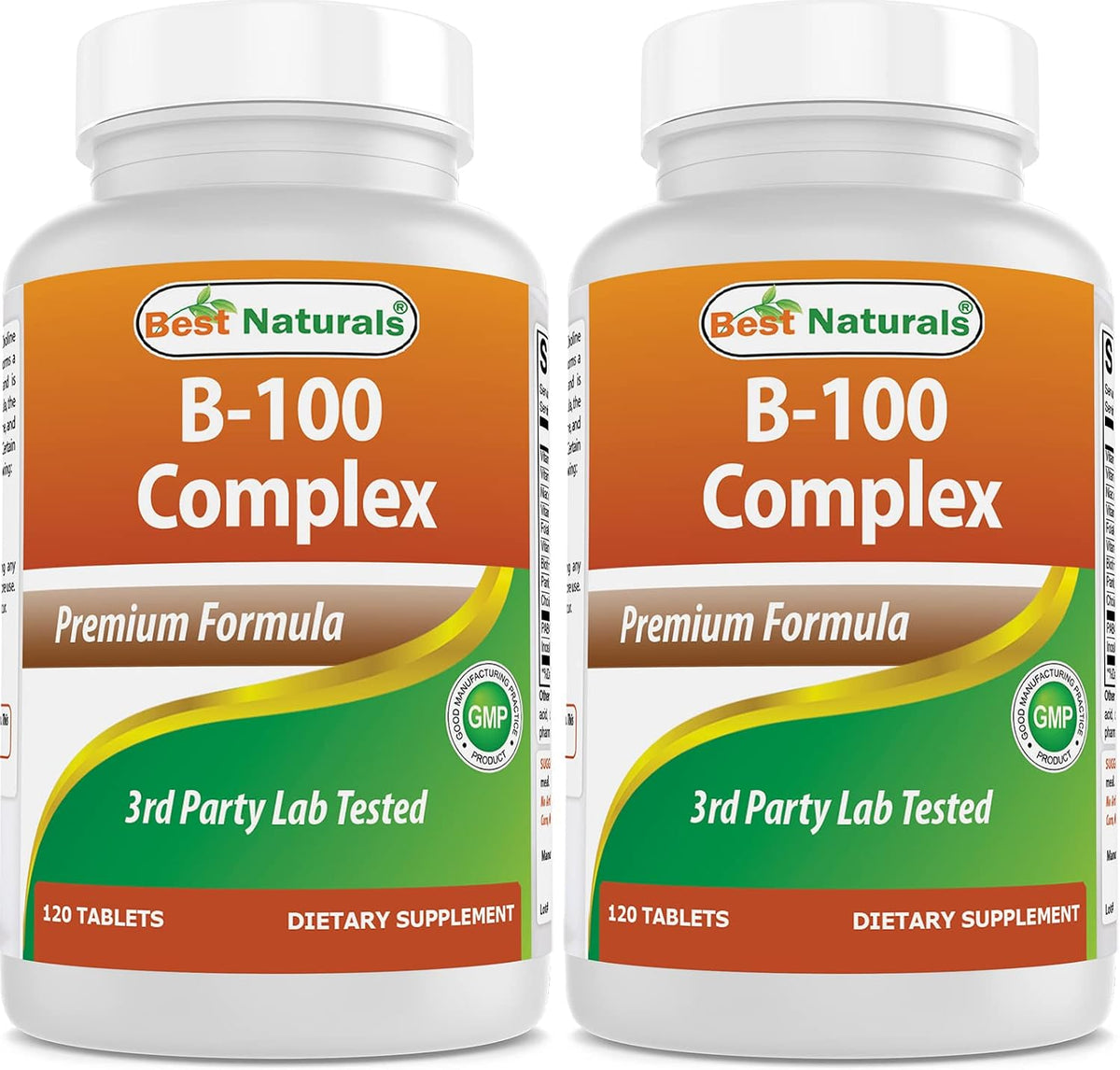 Best Naturals B-100 Complex Food Supplement, 120 Tablets (Pack of 2) - görsel 1