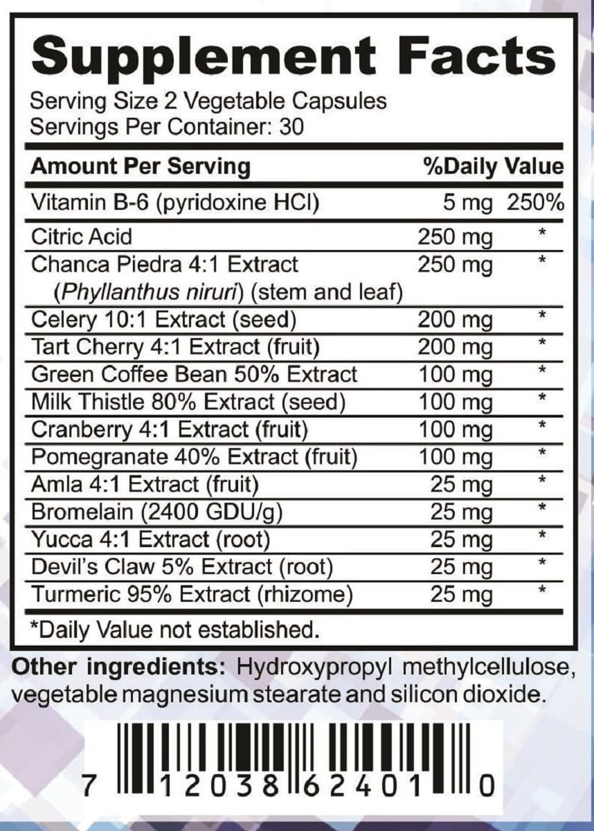 Uric-Out Ultimate Uric Acid Support | Celery Seed, Tart Cherry, Chanca Piedra | 60 Capsules - görsel 3