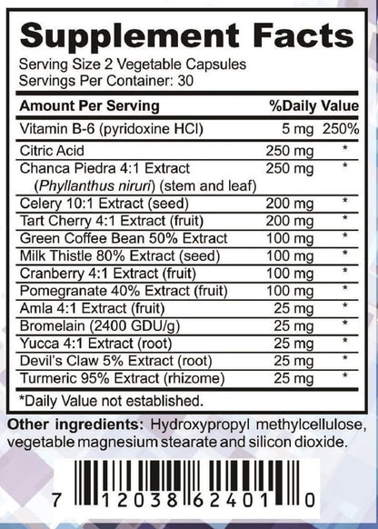 Uric-Out Ultimate Uric Acid Support | Celery Seed, Tart Cherry, Chanca Piedra | 60 Capsules