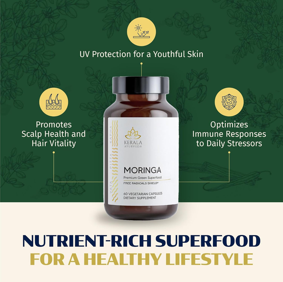 Kerala Ayurveda Moringa 450 mg Leaf Extract – 60 Vegan Capsules - görsel 6