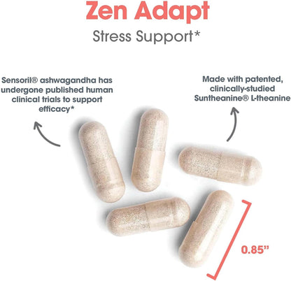 Allergy Research Group Zen Adapt – Stress Support with L-Theanine, Ashwagandha and GABA – 60 Capsules