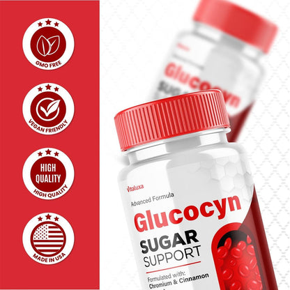 Vitaluxa Glucocyn Support Capsules - Maximum Strength Glycogen Health Formula, 800mg, 60 Capsules
