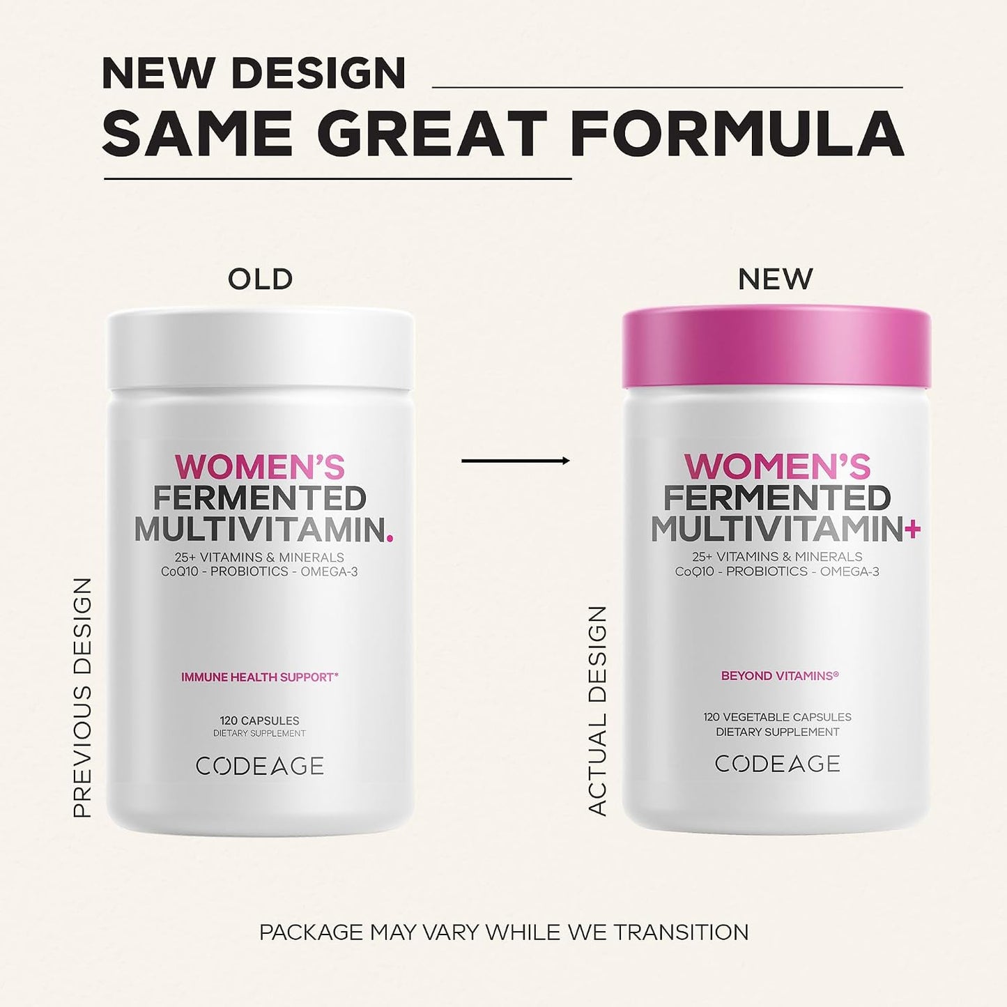 Codeage Women's Daily Multivitamin - Fermented Whole Foods with Probiotics, 120 Capsules - görsel 3