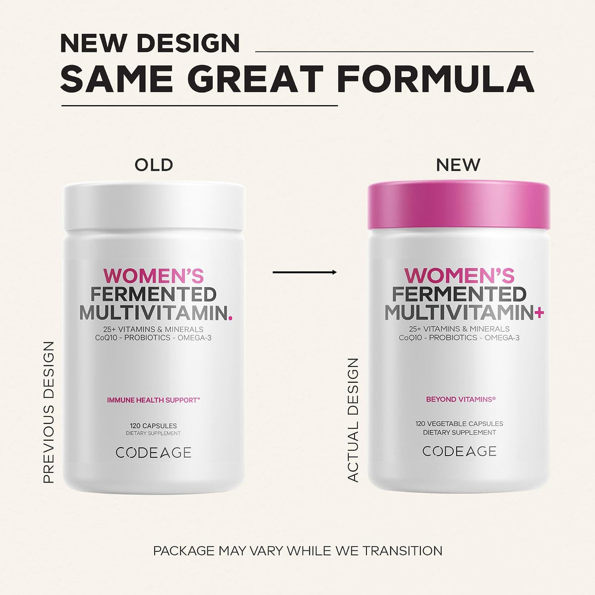Codeage Women's Daily Multivitamin - Fermented Whole Foods with Probiotics, 120 Capsules - görsel 3