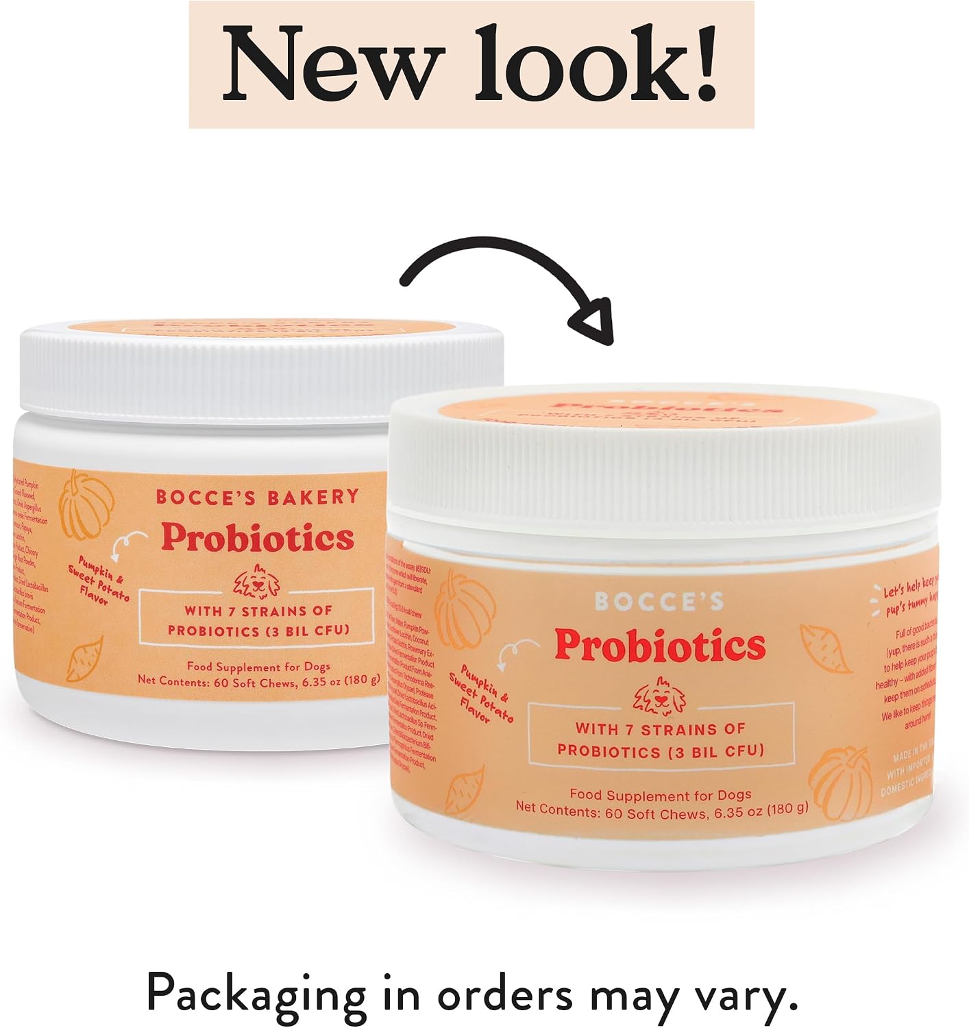 Bocce's Bakery Probiotic Supplement for Dogs, Daily Chews, Made in The USA with 7 Strains of Probiotics, Supports Digestion, Pumpkin & Sweet Potato, 60 ct - görsel 2