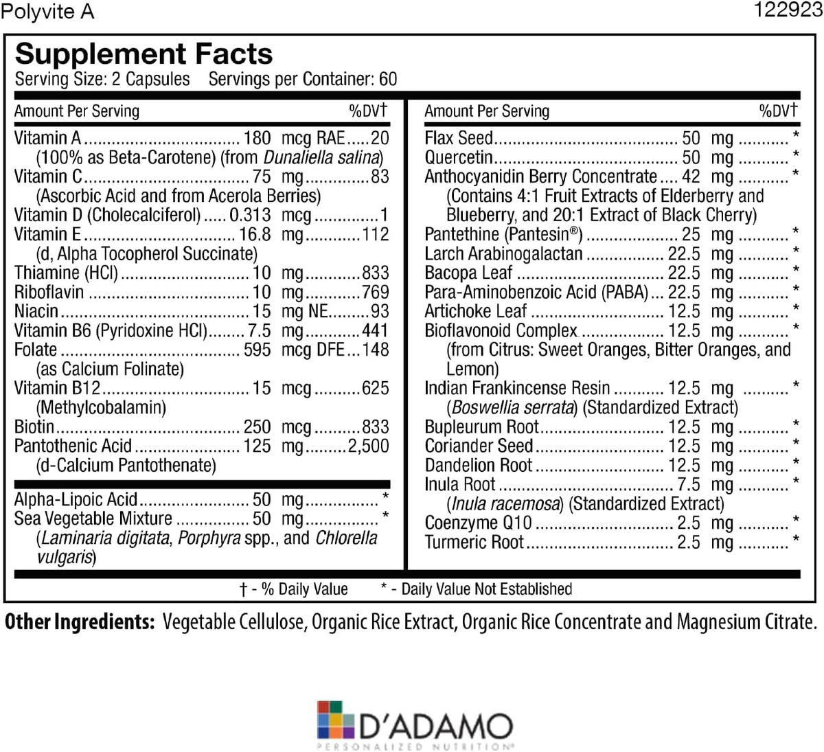 D'Adamo Personalized Nutrition - Optimal Health Stack (Blood Type A) - görsel 3