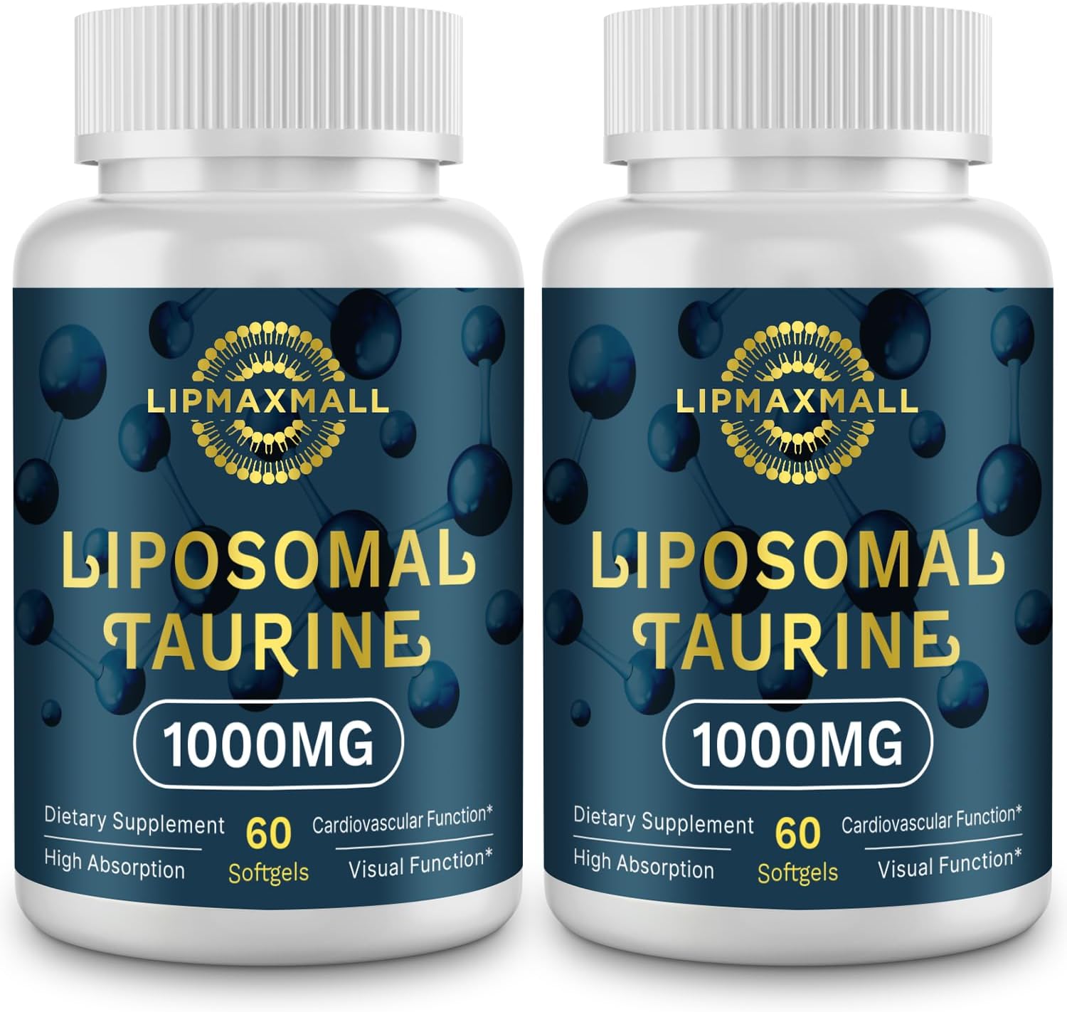 lipmaxmall Liposomal Taurine 1000mg - 2 Pack (60 Softgels) - görsel 1