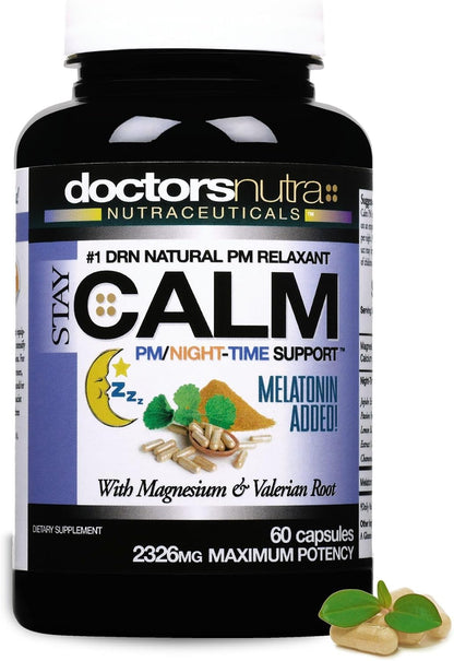 All Natural Night-Time Relief, B-Calm-PM Support with Ashwagandha, Melatonin and More – Supporting a Peaceful Night's Rest – 30 Servings