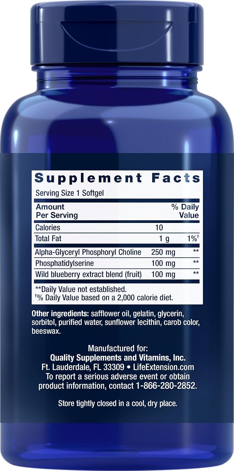 Life Extension Cognitex Alpha GPC, 30 Softgels (Pack of 2) - görsel 2