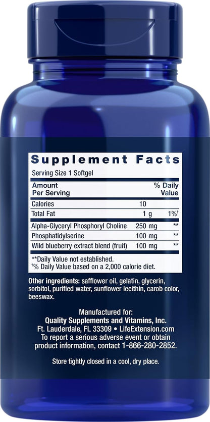 Life Extension Cognitex Alpha GPC, 30 Softgels (Pack of 2)
