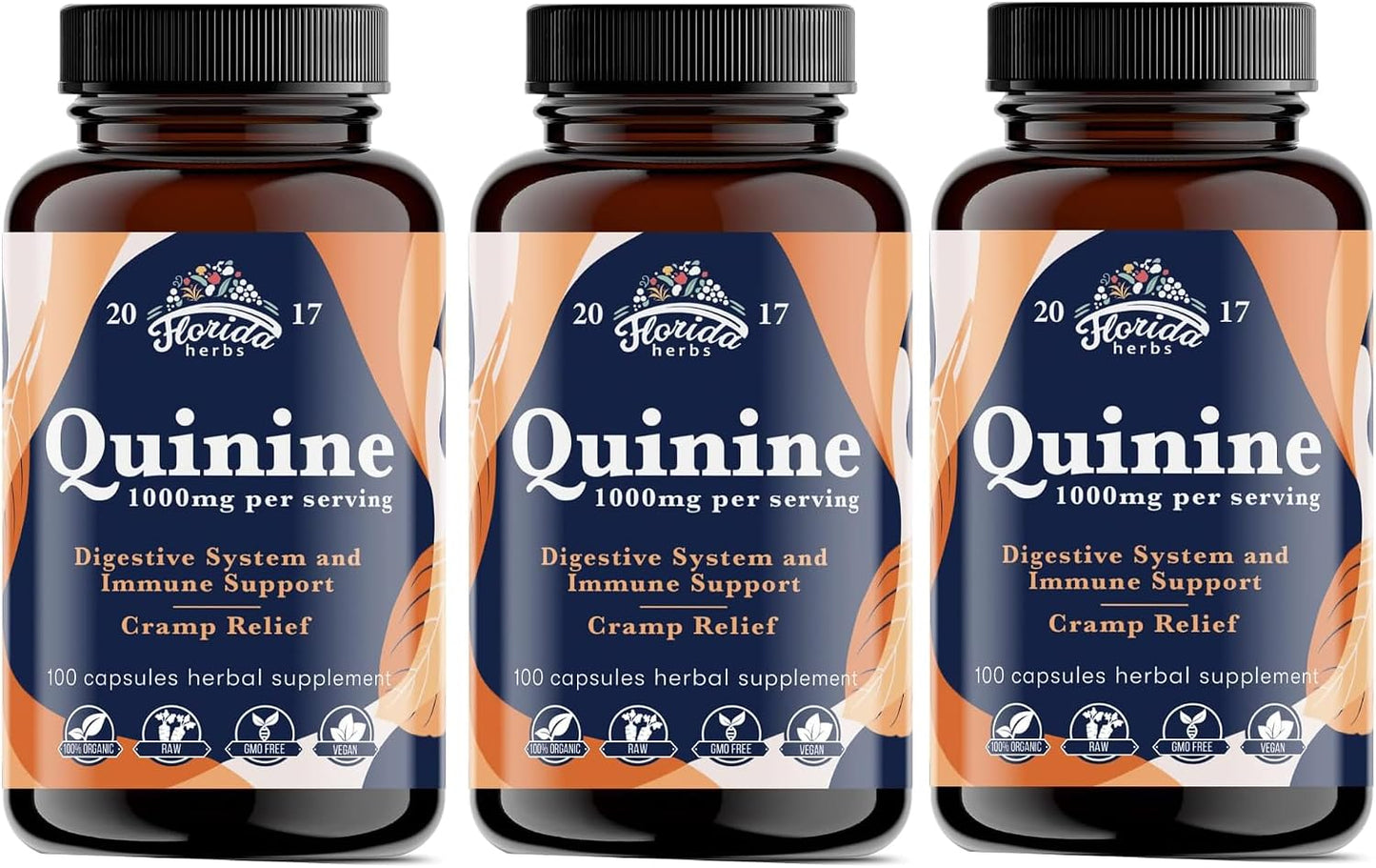 Leg Cramp Support – Organic Quinine Capsules from Cinchona Bark – 1000 mg – 330 Capsules - görsel 1