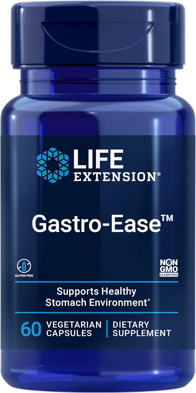 Life Extension Gastro-Ease, Zinc L-Carnosine & Pylopass Probiotic, 60 Capsules - görsel 1