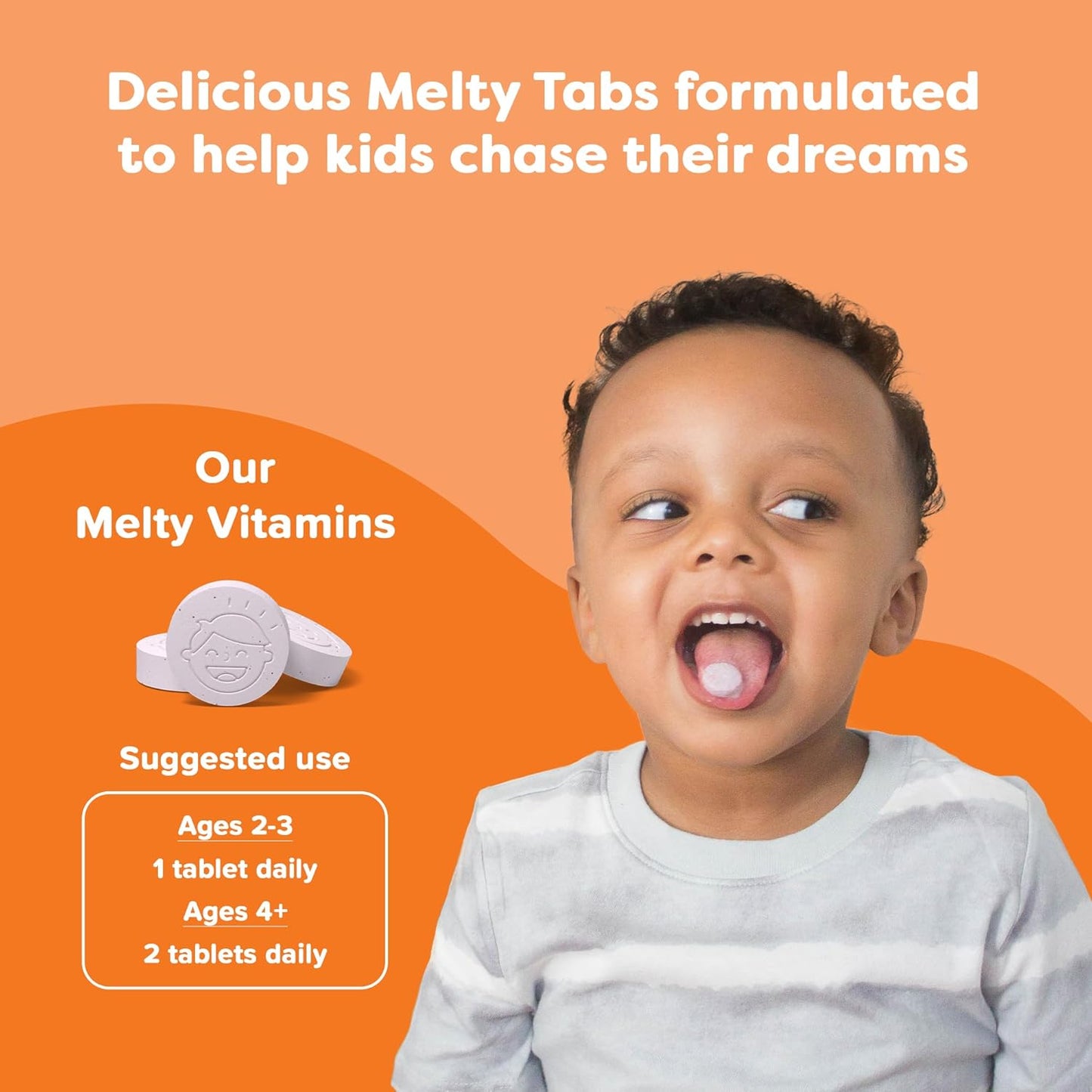 Renzo's Bright & Brainy Vitamin B6, Dissolving Kids Vitamin B6, 60 Sugar-Free Melty Tabs, Oh Oh Oh Orange Flavoured - görsel 5