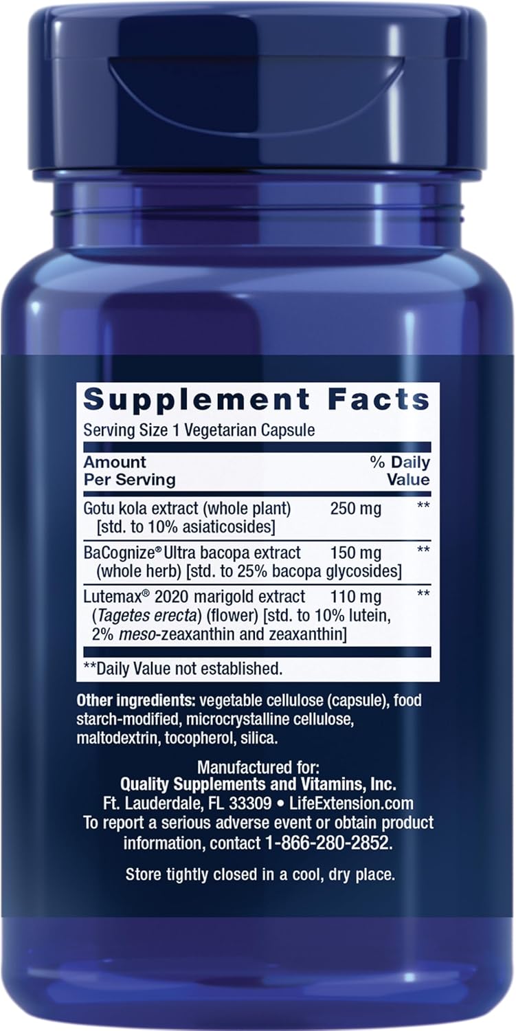Life Extension Quick Brain Nootropic, Fast Thinking, Learning and Concentration, 30 Capsules - görsel 2