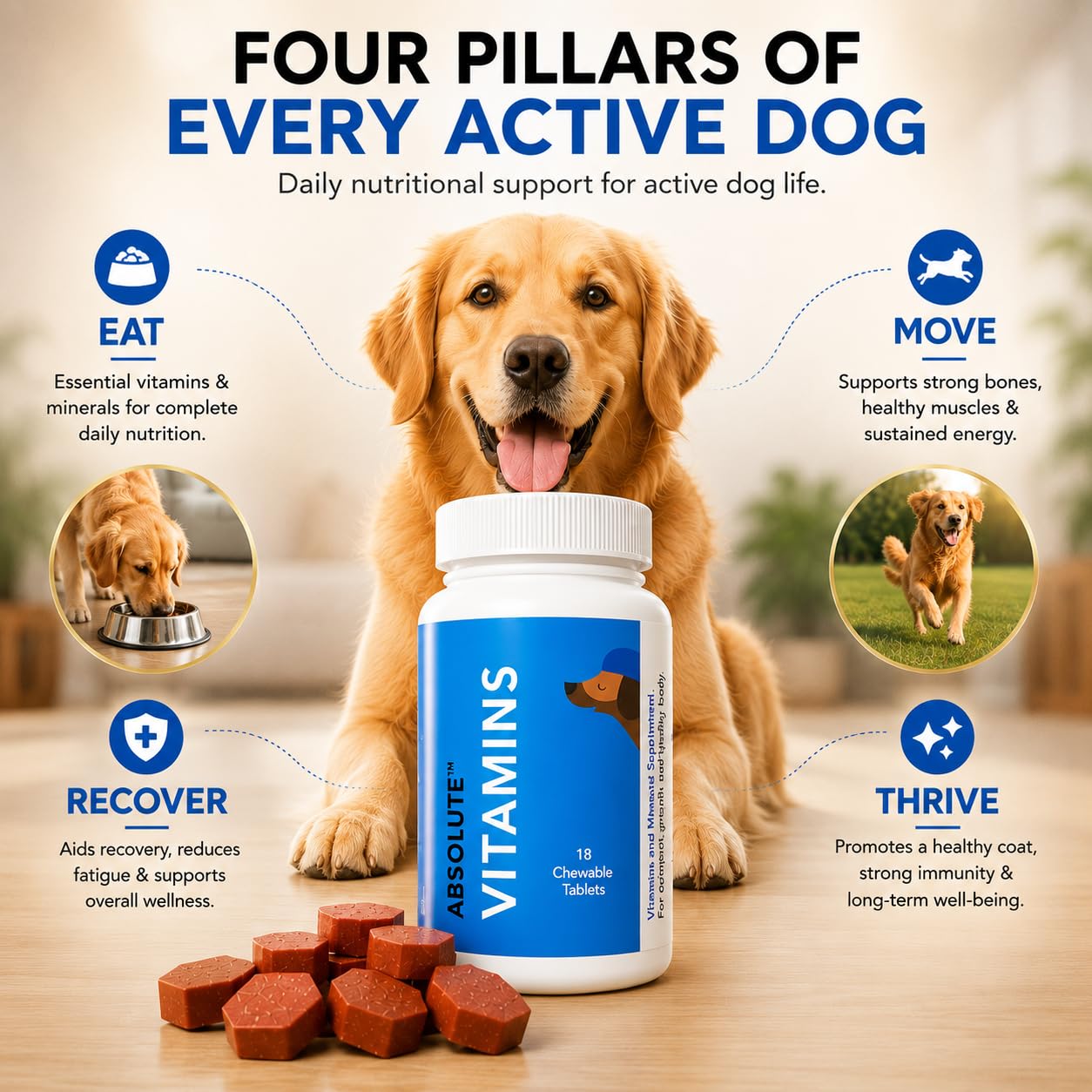 Drools Absolute Vitamin Tablets for Dogs, 110 Count - görsel 8