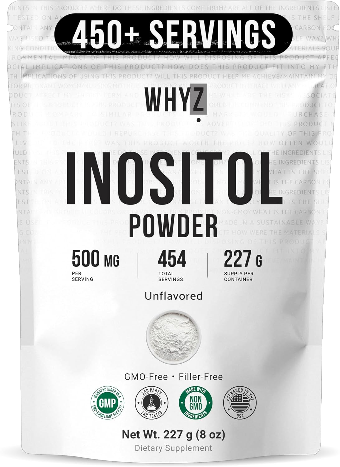 Inositol Powder 227g - Pure Inositol Supplement for Ovarian Health, Fertility & Hormonal Balance – Image 1