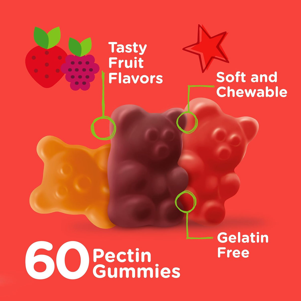 Viteey Kids Multivitamin Gummies - Complete Daily Essential Vitamins with 12 Minerals & Vitamins - Vegetarian, Gelatine-Free, Fruit Flavour - 60 Gummies - görsel 3