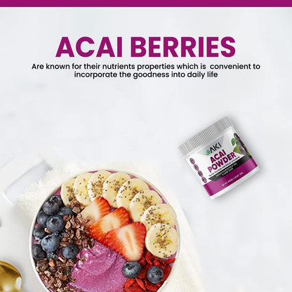 AKI Acai Powder - Non-GM, Vegan Friendly & Gluten-free (150 g / 5.30 oz)