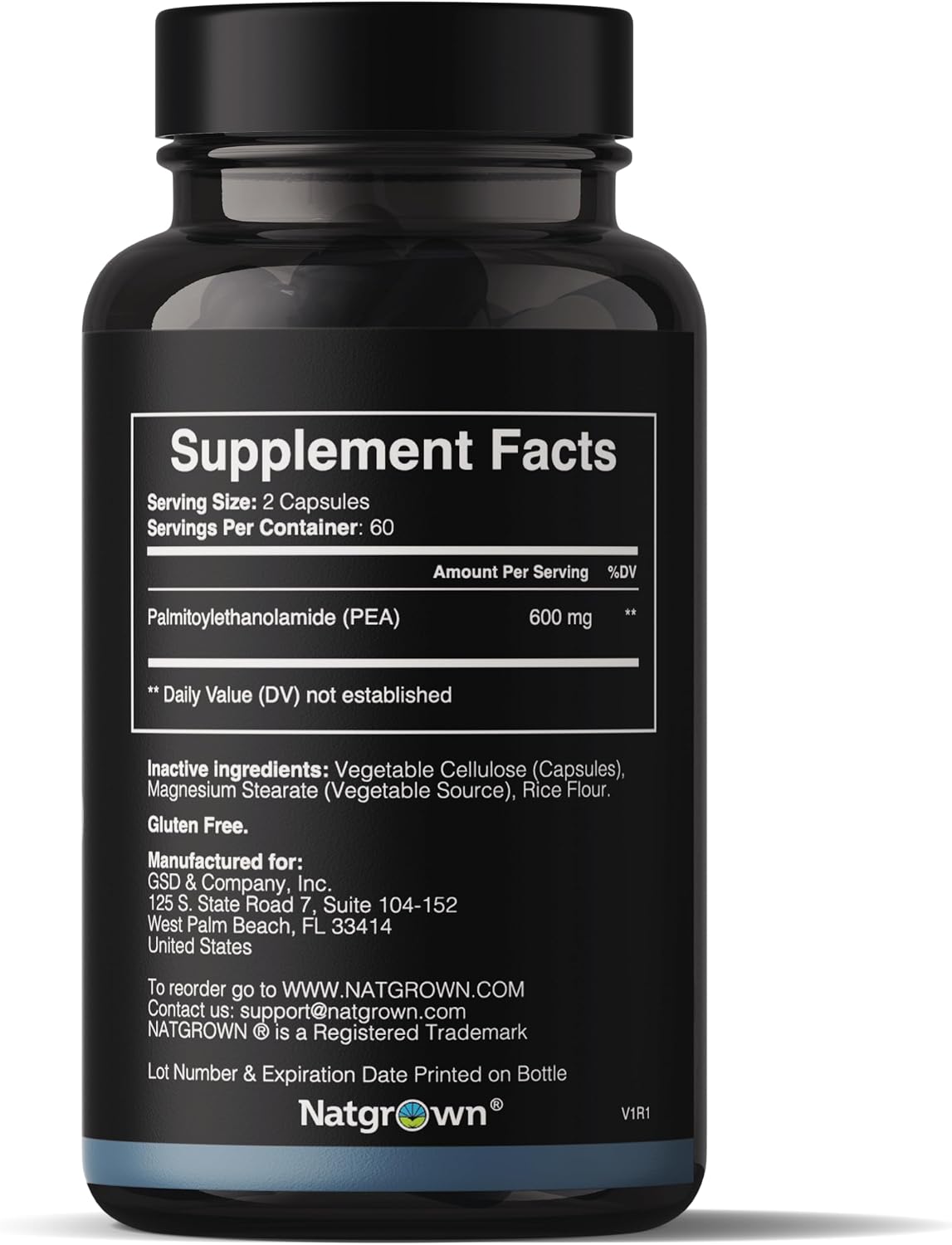 Natgrown Palmitoylethanolamide PEA Supplement 600 mg – 120 Capsules - görsel 2