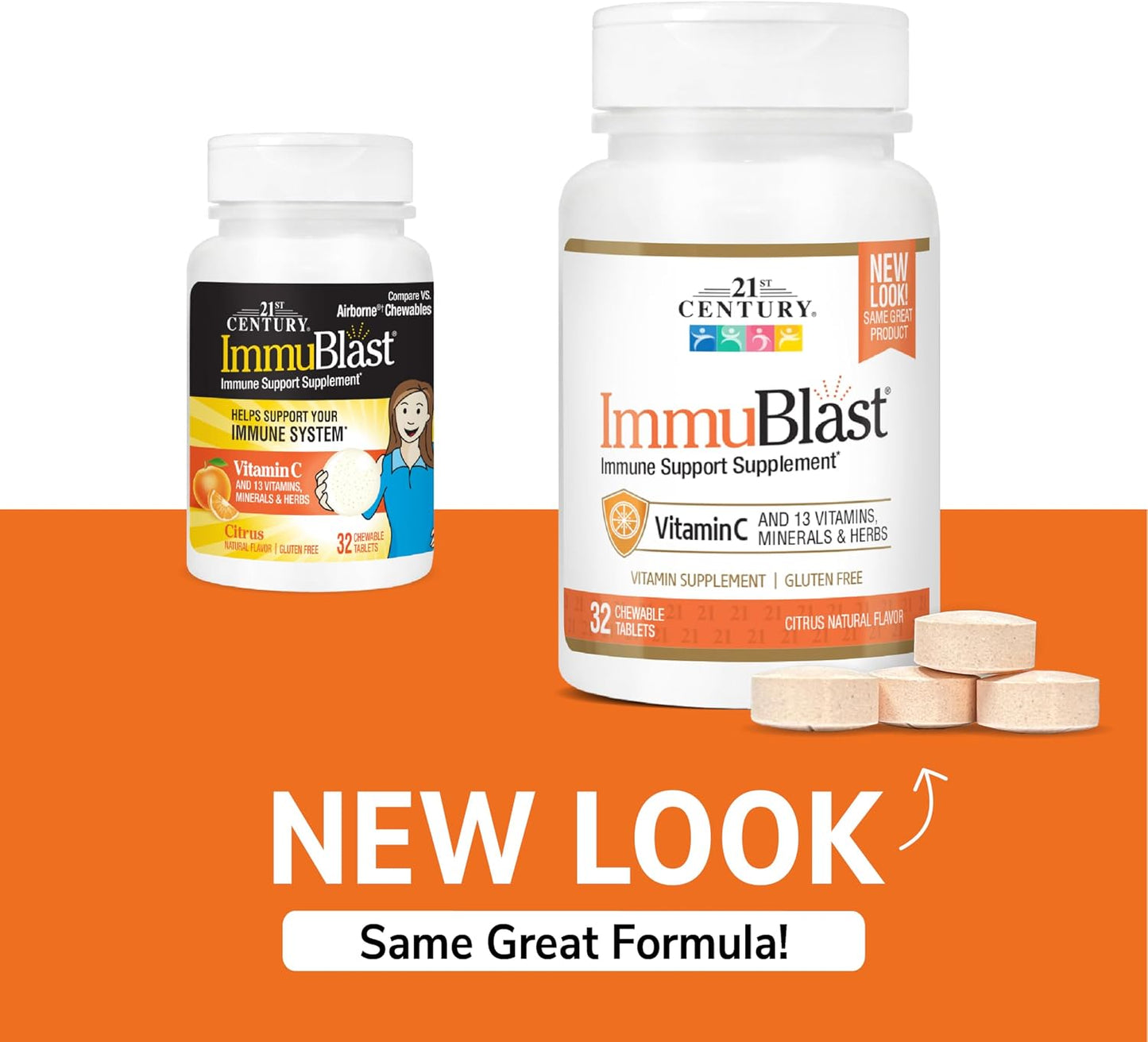 21st Century Immublast Chewable Tablets, Citrus 32 Count - görsel 3