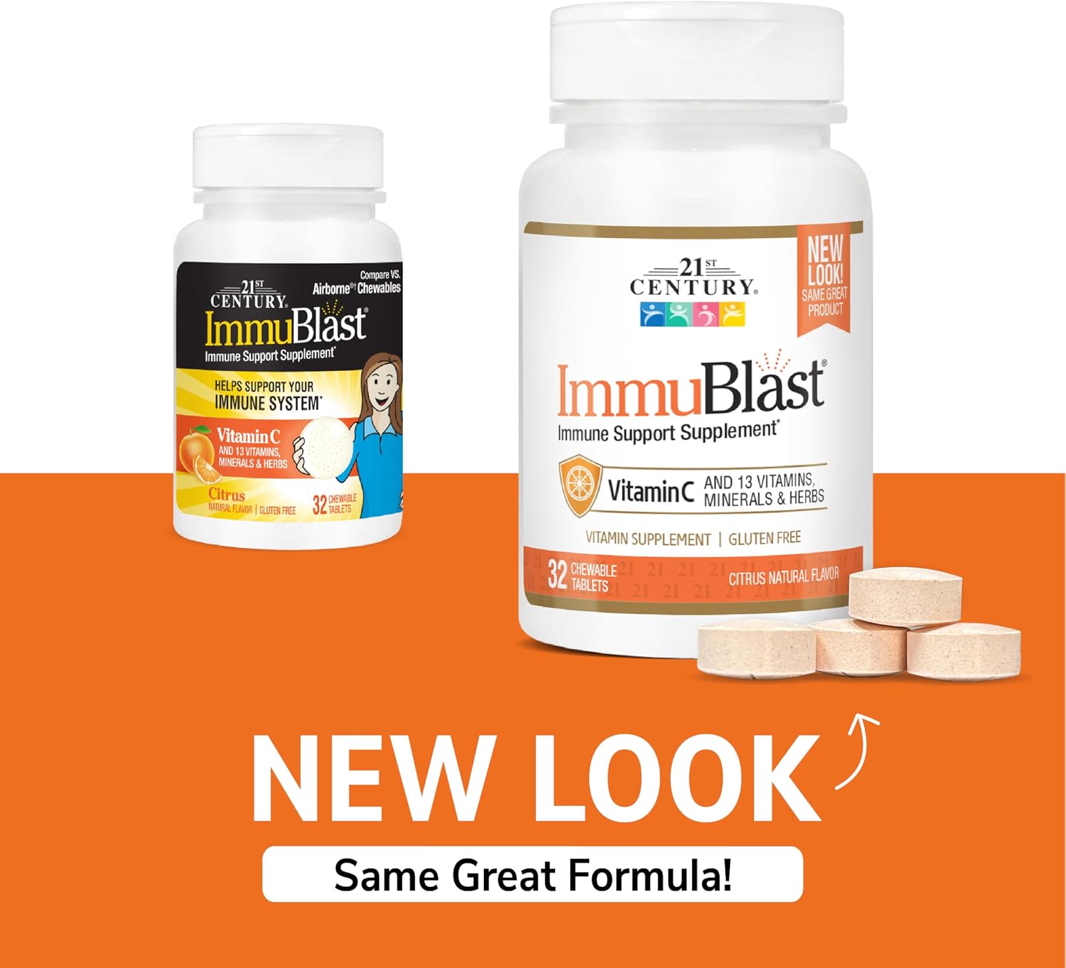 21st Century Immublast Chewable Tablets, Citrus 32 Count - görsel 3