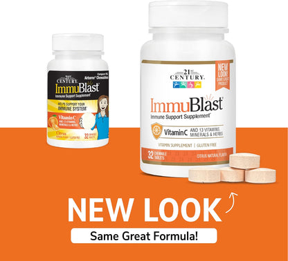 21st Century Immublast Chewable Tablets, Citrus 32 Count