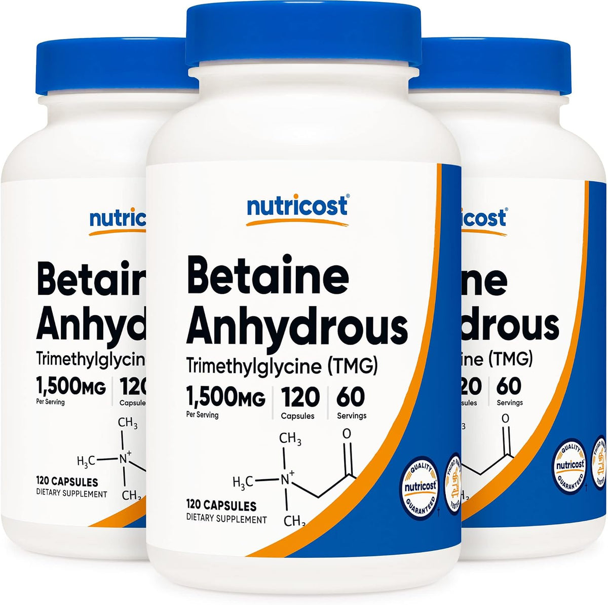 Nutricost Betaine Anhydrous Capsules 1500mg (3 Bottles) - görsel 1