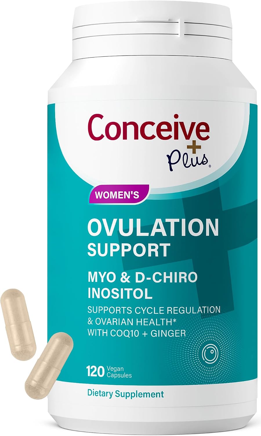 Conceive Plus Ovulation Support - Myo-Inositol & D-Chiro Inositol for Women's Fertility - PCOS Supplements for Reproductive Health - 30 Day Supply - görsel 1
