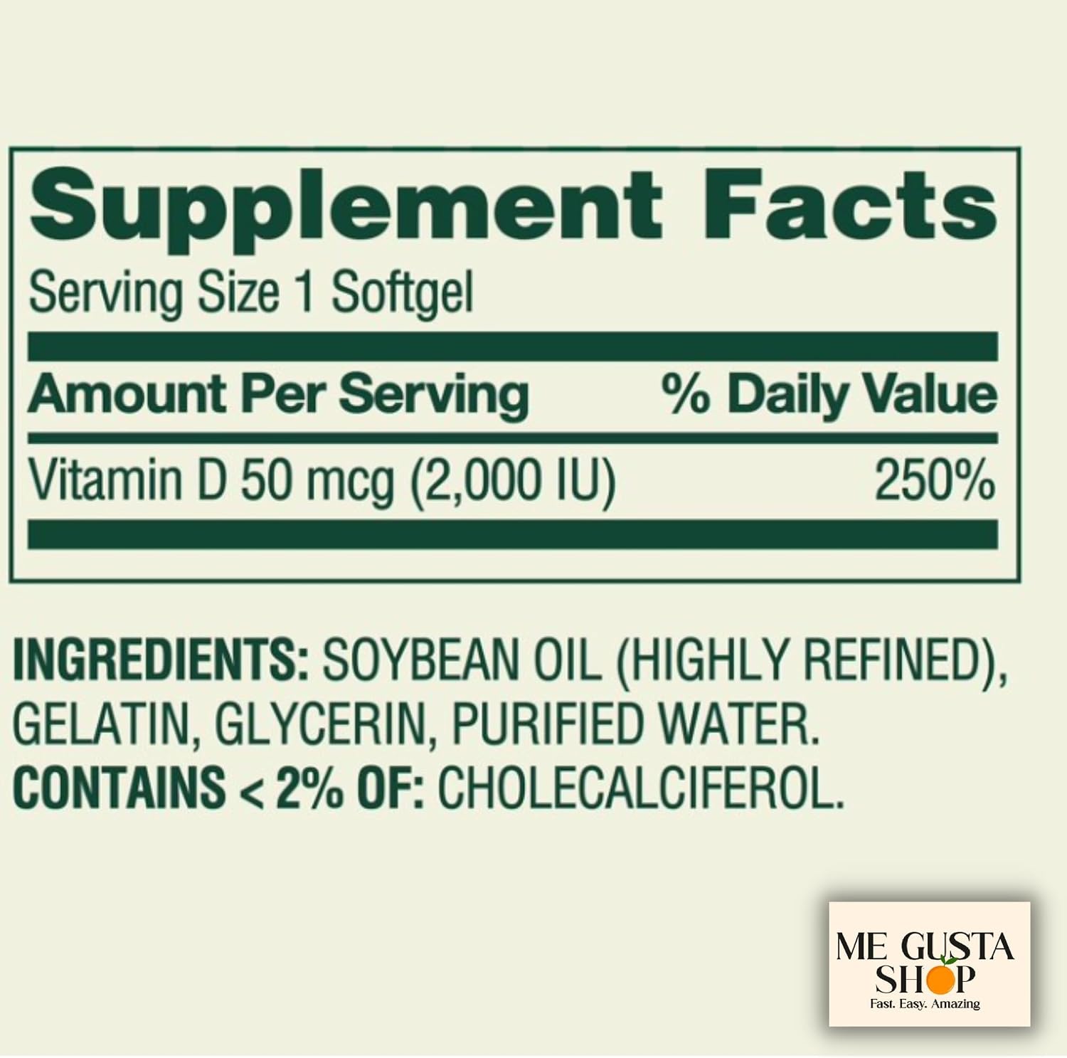 Spring Valley Vitamin D Supplement Softgels, 50 µg (2,000 IU), 400 Count - görsel 6
