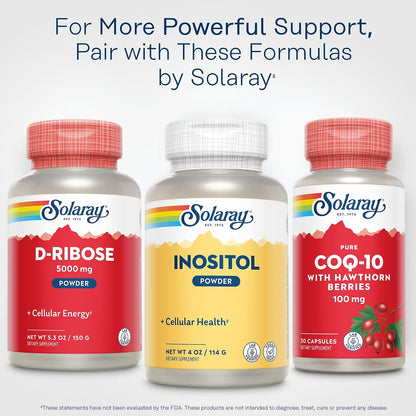 SOLARAY Pure Inositol Powder - Vegan, Lab Verified, 4 oz (113 g, 163 Servings)