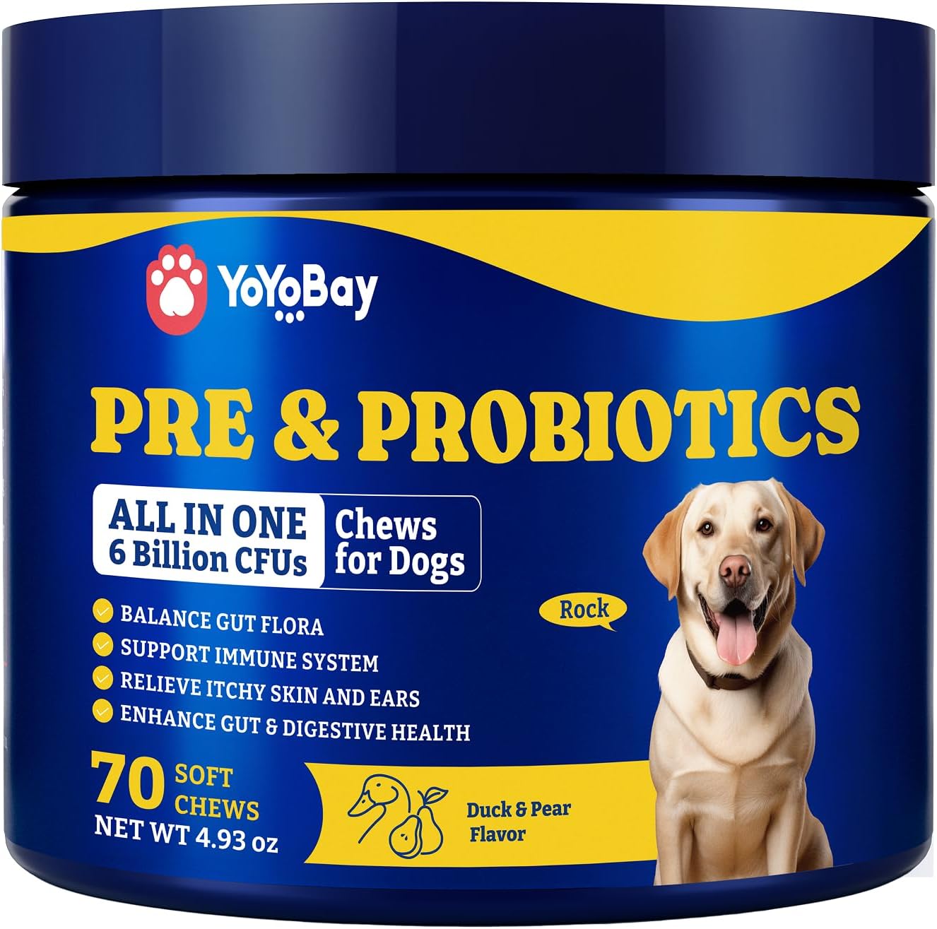 YoYoBay Probiotics for Dogs – Digestive Health, Immune Support, Itchy Skin Relief – Duck & Pear Flavour, 360 Chews (2 Pack) - görsel 10