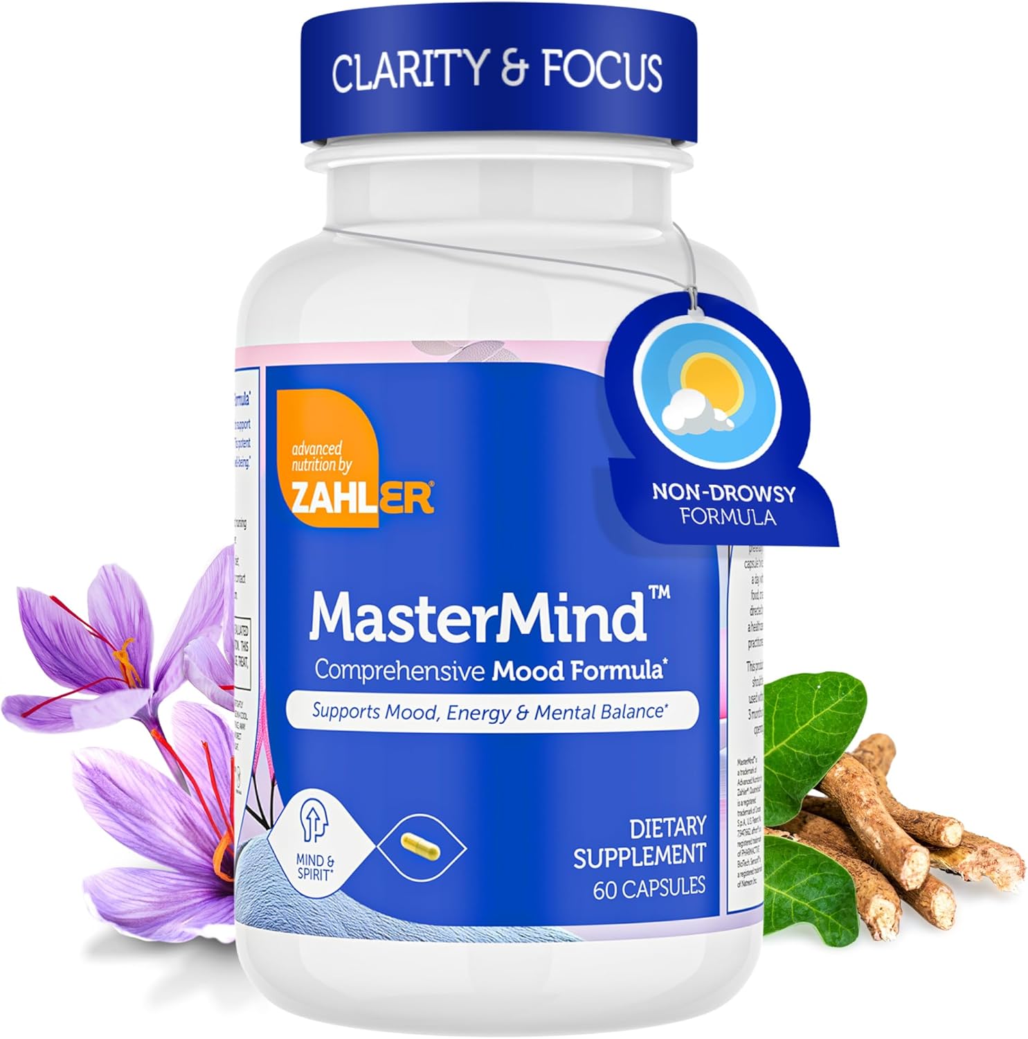 Zahler Mastermind - Comprehensive Mood Formula - Supports Mood Relaxation and Mental Balance - 60 Capsules - görsel 1