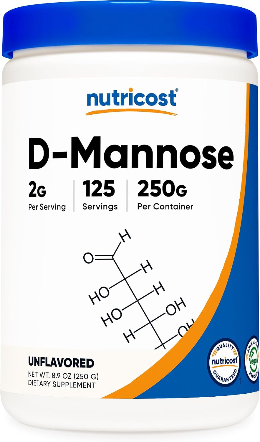 Nutricost D-Mannose Powder 250 Grammes - Non-GMO and Gluten-free - görsel 1