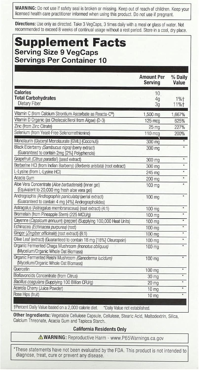 SOLARAY Immufight Ultimate Immune Support | Healthy Response Formula with Vitamin C & D, Zinc, Herbs | 90 Vegan Capsules - görsel 2
