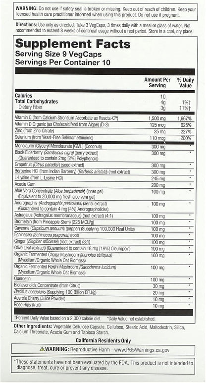SOLARAY Immufight Ultimate Immune Support | Healthy Response Formula with Vitamin C & D, Zinc, Herbs | 90 Vegan Capsules