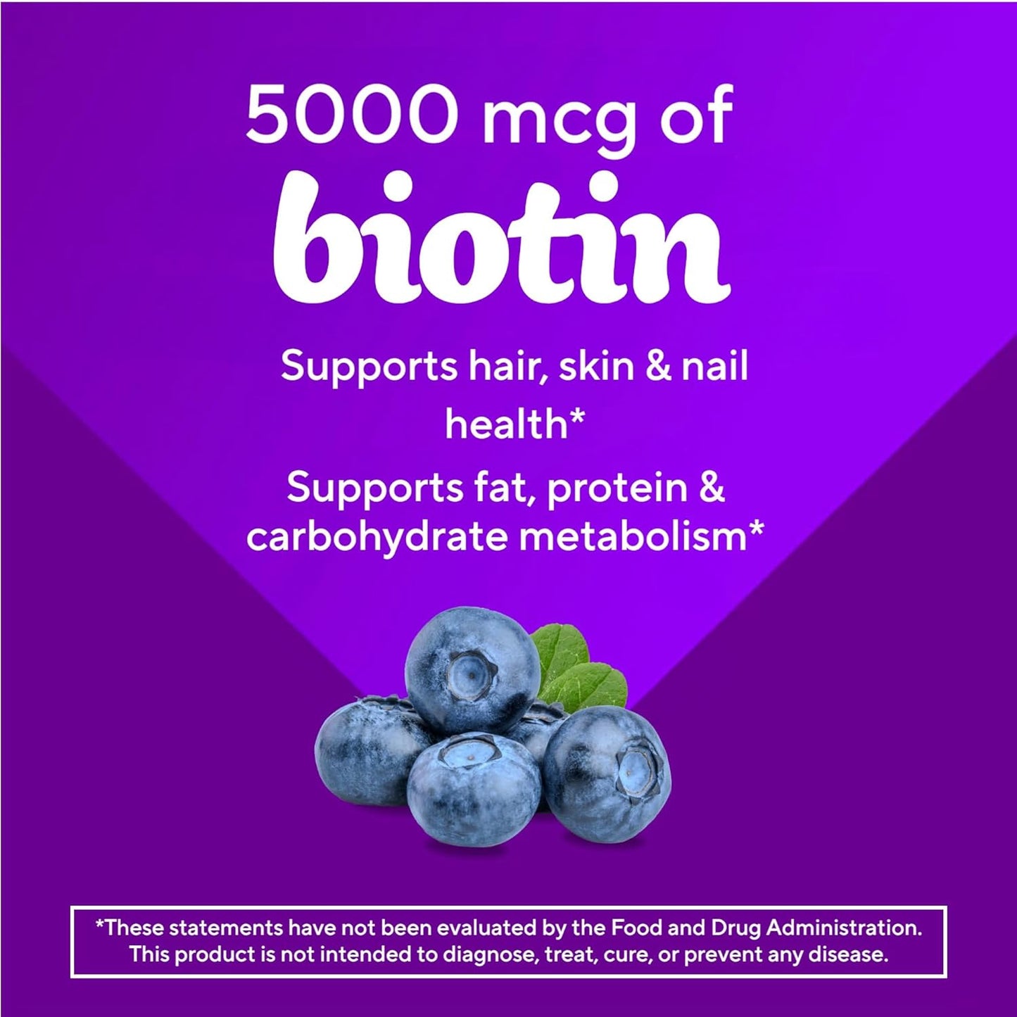 Vitafusion Extra Strength Biotin Gummy Vitamins - 5,000 mcg, Berry Flavoured - görsel 3