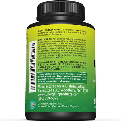 Sunergetic USDA Organic Greens Superfood Tablets