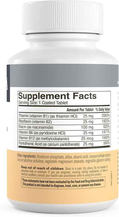 Freeda Vitamin B Complex No Folic No PABA - Super B Complex Supplement for Women and Men (250 Tablets)