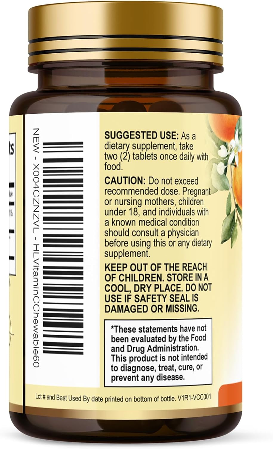 Hello Lovely! Vitamin C 1000mg Chewable Tablets with Rose Hips & Bioflavonoids - görsel 8