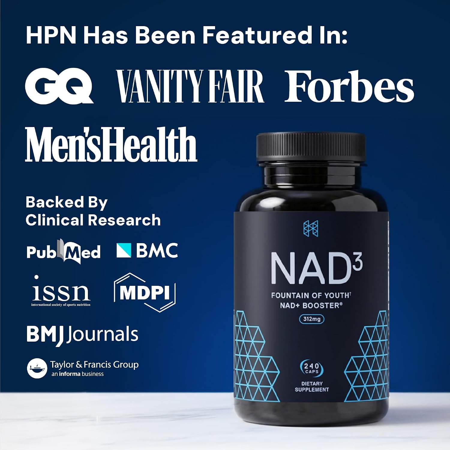 HPN NAD3 Clinical NAD+ Booster - 240 Capsules (120-Day Supply) - görsel 8