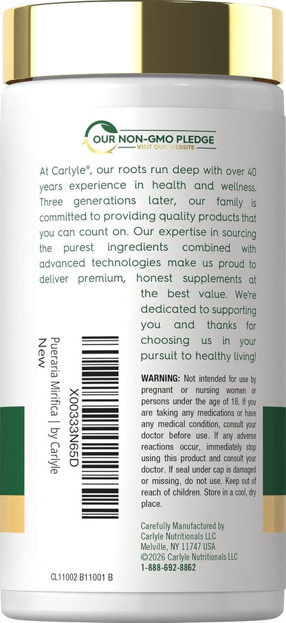 Carlyle Pueraria Mirifica Capsules | 120 Capsules | Root Extract | Non-GM & Gluten-free Supplement